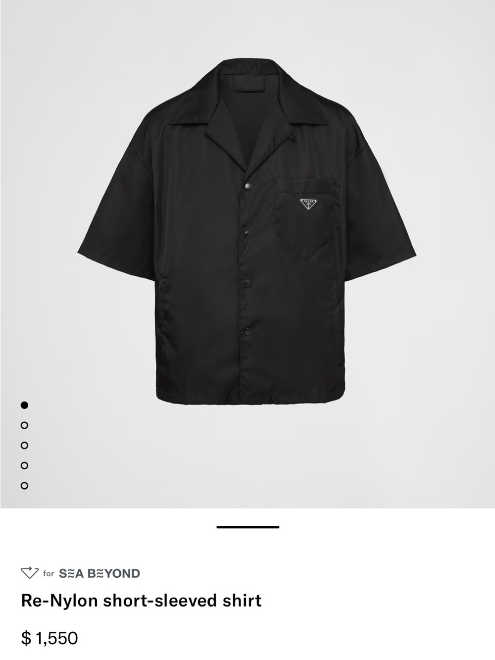 Prada Black Short-Sleeved Re-Nylon Shirt Jacket Size Large, Price $1500 for set